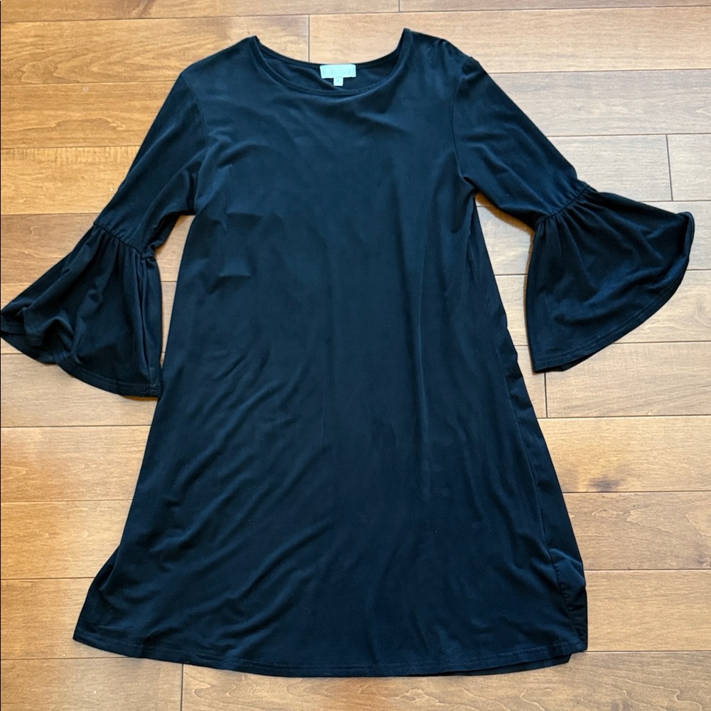 Simply Southern Black Mini Dress with Bell Sleeves